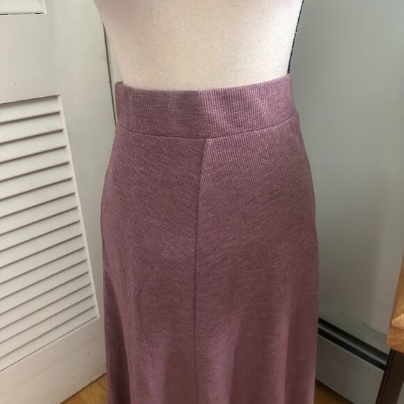 LOGO LORI GOLDSTEIN Womens Skirt 3X Mauve Waffle Weave Casual Midi Asymmetric - Picture 2 of 9